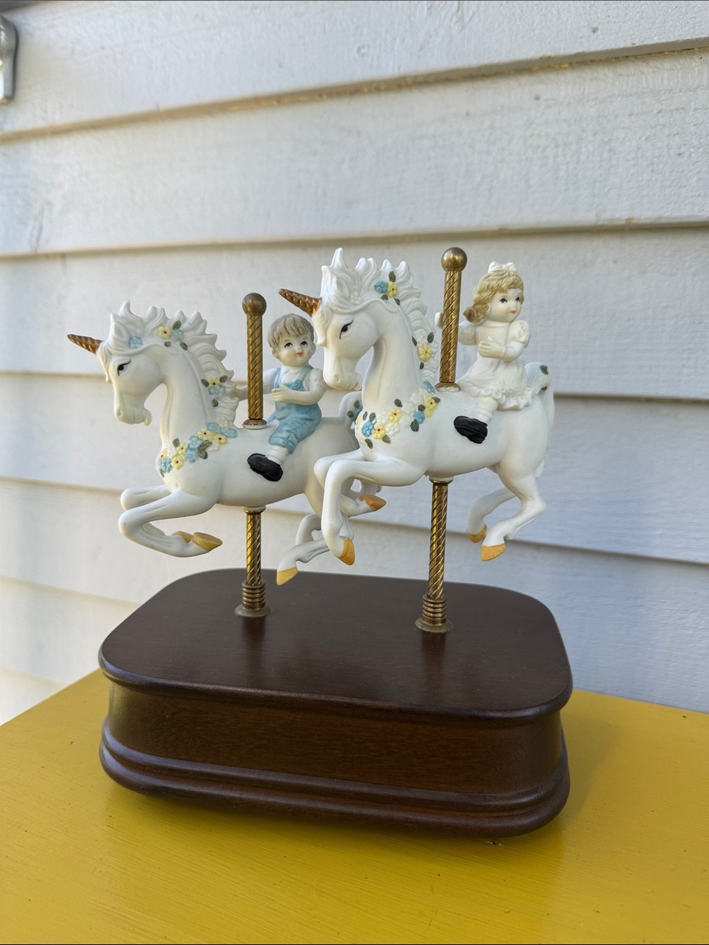 1990s Unicorn Carousel Vintage Musicbox